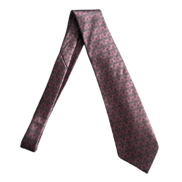 NEW RARE CHRISTIAN DIOR PINK SILK PRINT TIE - Picture 2 of 5